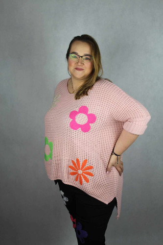 Sweter pudrowy różowy