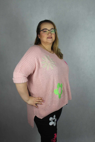 Sweter pudrowy różowy